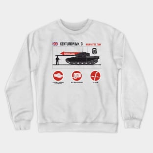 Infographic of Centurion MK.3 british tank on the light Crewneck Sweatshirt